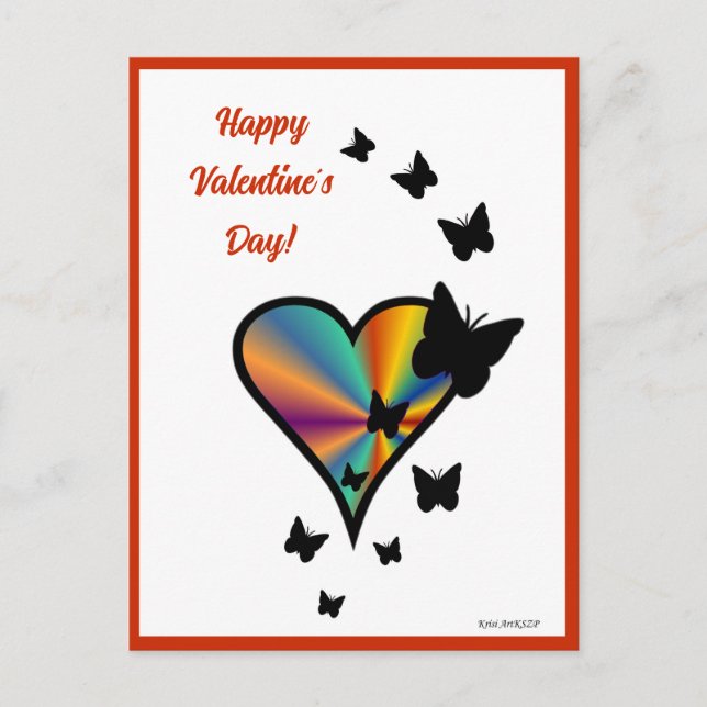 Postal Rainbowheart and Butfly (Anverso)