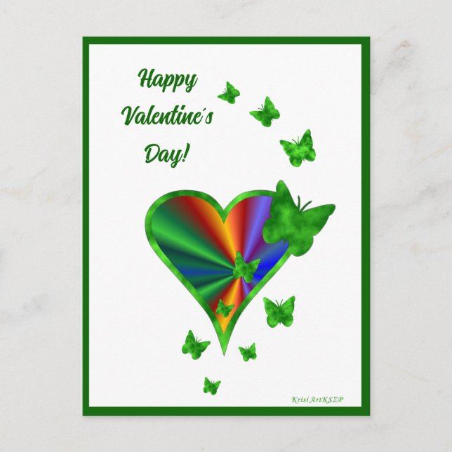 Postal Rainbowheart and Butfly (Anverso)