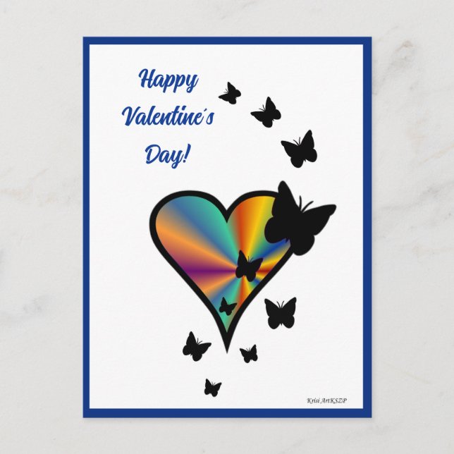 Postal Rainbowheart and Butfly (Anverso)