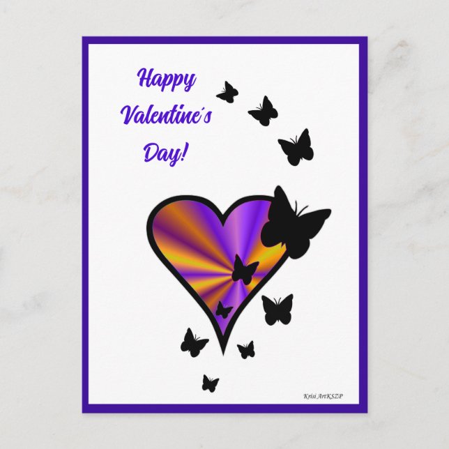 Postal Rainbowheart and Butfly (Anverso)