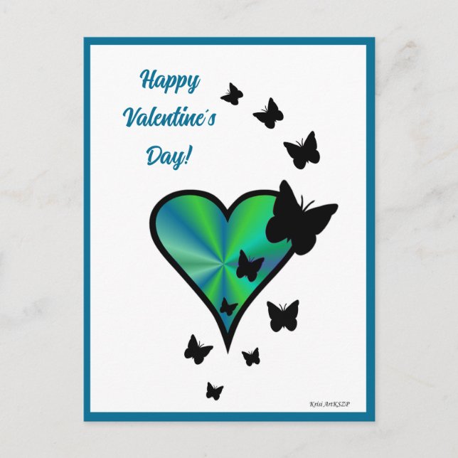 Postal Rainbowheart and Butfly (Anverso)