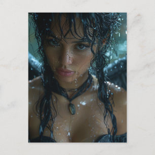 Postal Rainy Dark Angel Fantasy