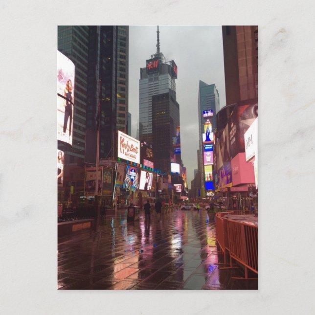 Postal Rainy Day New York City Times Square NYC Postcard (Anverso)