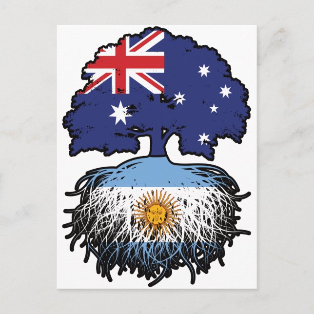 Postal Raíz argentina australiana (Anverso)