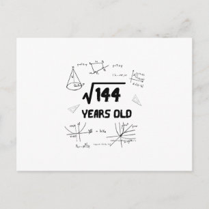 Postal Raíz Cuadrada De 144 Cumpleaños 12