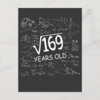 Raíz cuadrada de 169 13º cumpleaños 13 años