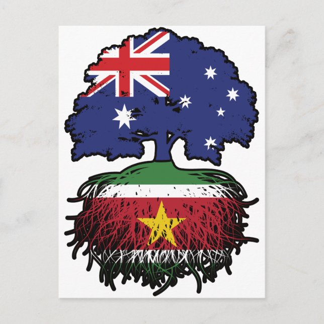 Postal Raíz surinamesa australiana de Surinam (Anverso)