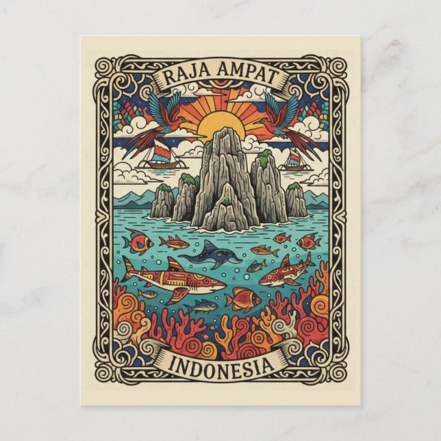 Postal Raja Ampat Indonesia (Anverso)