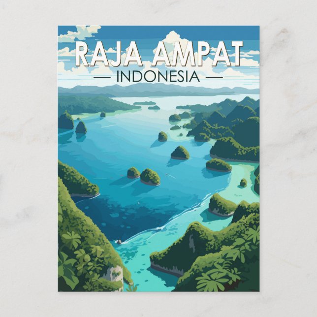Postal Raja Ampat Indonesia Viaje al arte (Anverso)