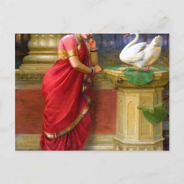 Postal Raja Ravi Varma - Hamsa Damayanti (Anverso)
