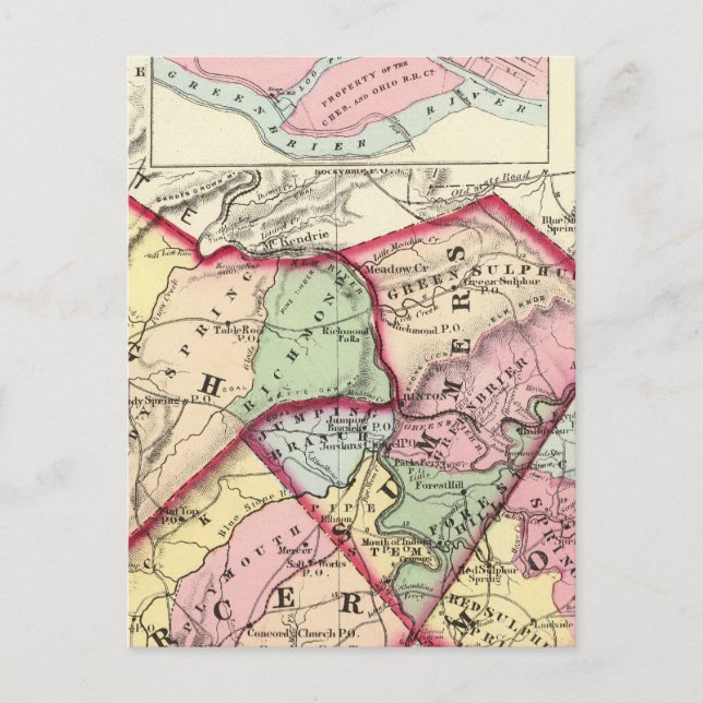 Postal Raleigh, Mercer, Summers, Monroe (Anverso)