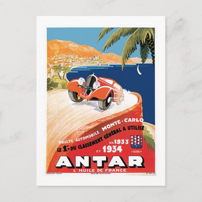 Postal Rallye Automobile Monte Carlo (Anverso)