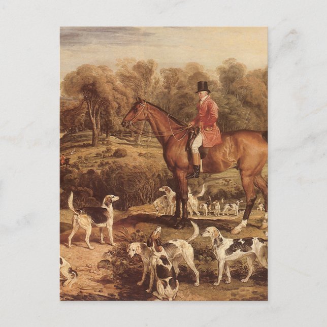 Postal Ralph Lambton y sus Hounds de James Ward (Anverso)