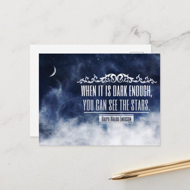 Postal Ralph Waldo Emerson cita Inspiradora "estrellas" (Anverso/Reverso In Situ)