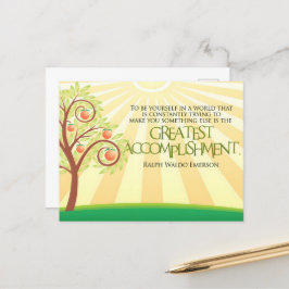 Postal Ralph Waldo Emerson cita Inspiradora "Yourself"