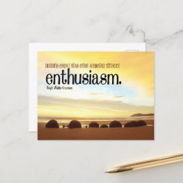 Postal Ralph Waldo Emerson Entusiasmo por la cita Inspira