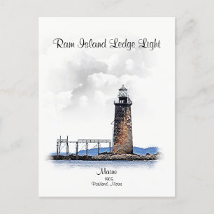 Postal Ram Island Ledge Light-Michigan
