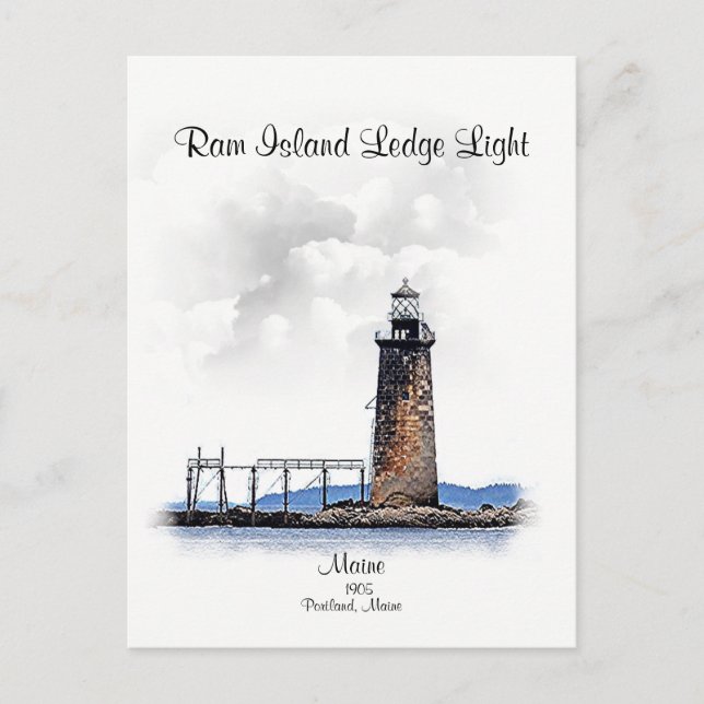 Postal Ram Island Ledge Light-Michigan (Anverso)