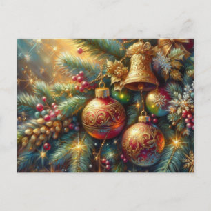 Postal Rama con decoración de Navidades