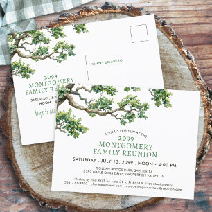 Postal Rama de árbol familiar de la Reunión familiar