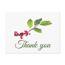 Rama de bayas de acebo con follaje gracias