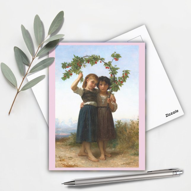 Postal Rama de cerezos de William Bouguereau (Subido por el creador)