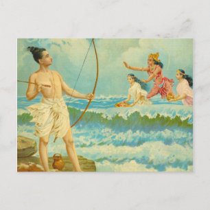 Postal Rama venció al mar por Raja Ravi Varma