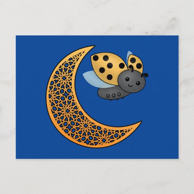 Postal Ramadan Crescent Moon Ladybug (Anverso)
