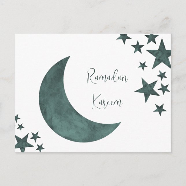Postal Ramadan Kareem Crescent Islam mubarak estrellas (Anverso)