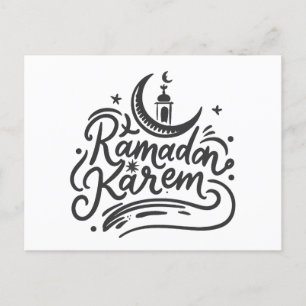 Postal Ramadan Kareem Crescent Moon avistó el ayuno