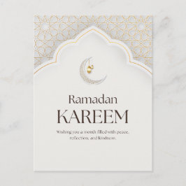 Postal Ramadan Kareem Lantern & Crescent Art
