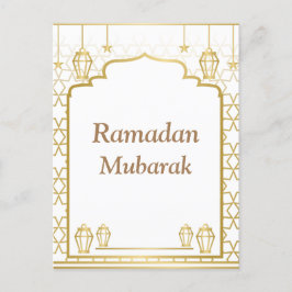 Postal Ramadan Kareem Tipografía Creciente islámica Texto