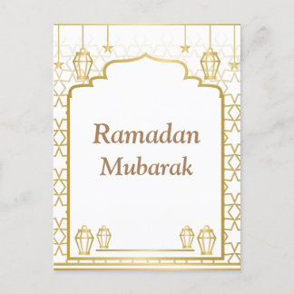 Postal Ramadan Kareem Tipografía Creciente islámica Texto