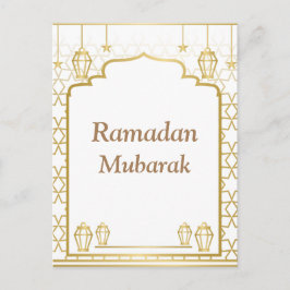 Postal Ramadan Kareem Tipografía Creciente islámica Texto