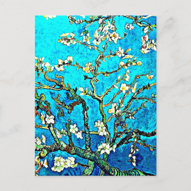 Postal Ramas con flores de almendro (Anverso)