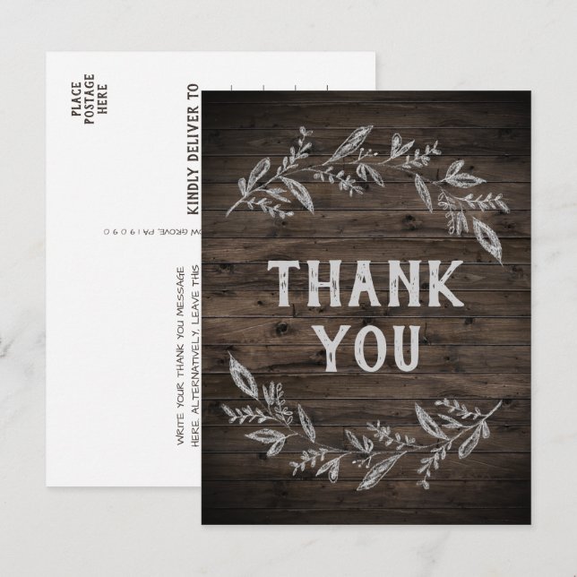 Postal Ramas curvas | Gracias De Madera (Anverso / Reverso)