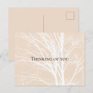Postal Ramas de árbol blancas crema rústicas