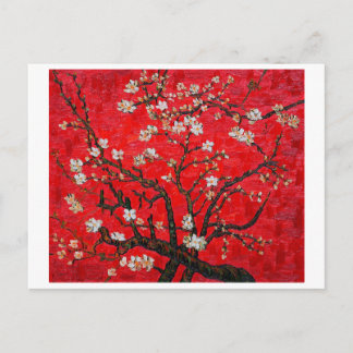Postal Ramas de árbol de almendros en Blossom, Van Gogh