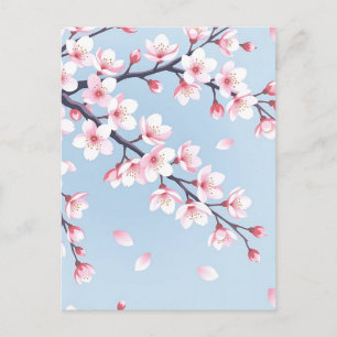 Postal Ramas de Flor de Cerezo Patrón Sereno