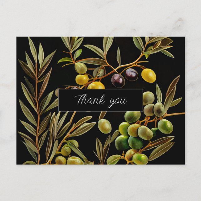 Postal Ramas de Olive of Gratitude: Gracias Cartas (Anverso)