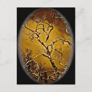 Postal Ramas místicas de árboles en viñeta antigua