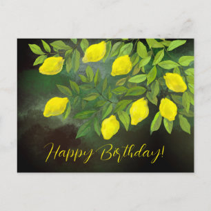 Postal Ramas y limones amarillos