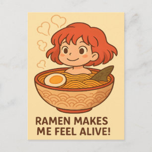 Postal Ramen Me Hace Sentir Vivo Funny Amante De Los Fide