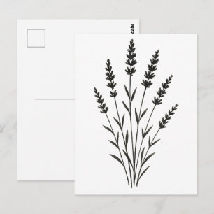Postal Ramilletes de lavanda – Diseño botánico minimalist