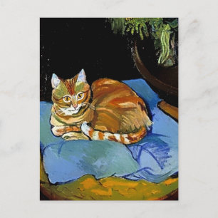 Postal “Raminou on a Blue Blanket” by Suzanne Valadon