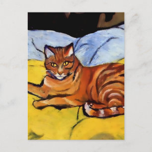 Postal “Raminou on a Yellow Blanket’ by Suzanne Valadon