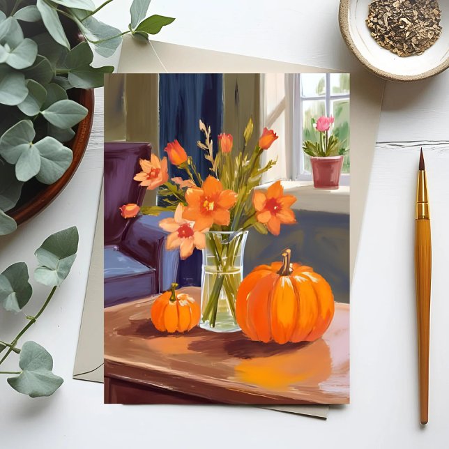 Postal Ramo de Calabazas de Otoño | Flores Naranjas Otoño (Subido por el creador)