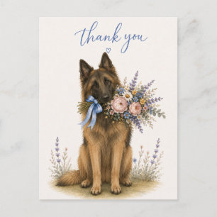 Postal Ramo de flores Belgian Tervuren agradecimiento