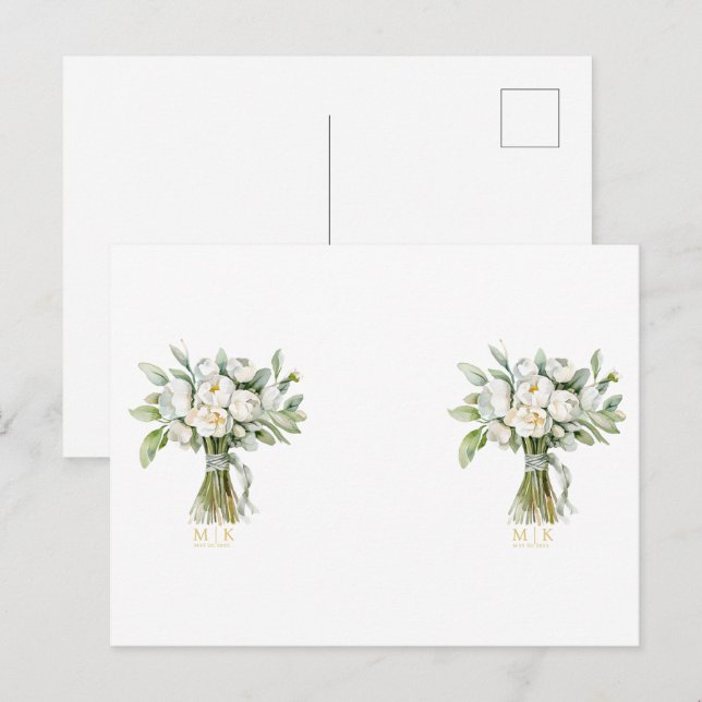 Postal Ramo de flores de boda (Anverso / Reverso)