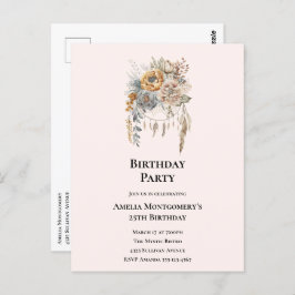 Postal Ramo de flores elegante con cumpleaños de atrapasu